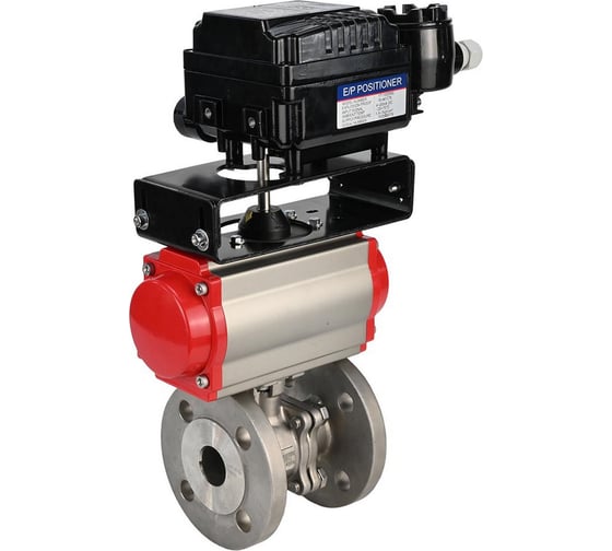 Изображение товара Шаровой кран DN.ru КШФП.316.200 Ду20 Ру40 с пневмоприводом, пневмопозиционером D160-09221