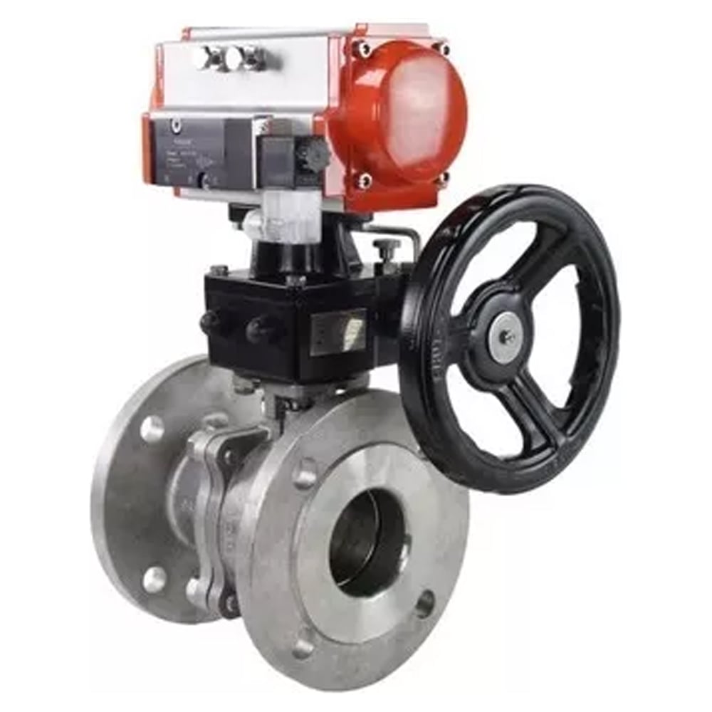 Изображение товара Шаровой кран DN.ru КШФП.316.200 Ду25 Ру40 с пневмоприводом