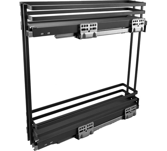 Изображение товара Бутылочница с направл. скрытого монтажа и доводчиком (серый поддон), для модуля 150 мм, Справа, , Mebax 00-00003023