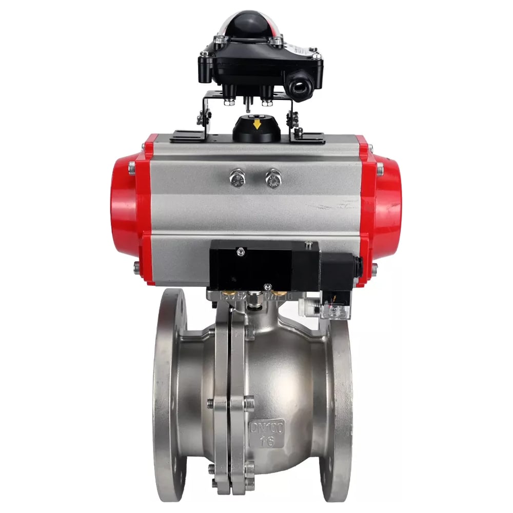 Изображение товара Шаровой кран DN.ru КШФП 316 200 Ду80 Ру16 с пневмоприводом профессиональный