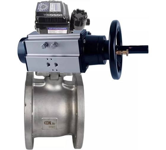 Изображение товара Шаровой кран DN.ru КШмФП 316.200 Ду80 Ру16 пневмопривод, пневмопозиционер D160-31275