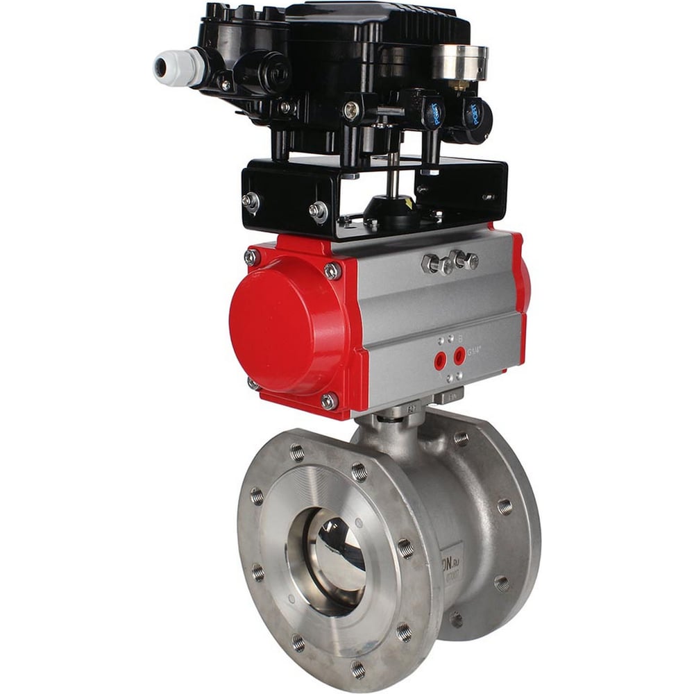 Изображение товара Шаровой кран DN.ru КШмФП.316.200 Ду65 пневмопривод для промышленной автоматизации