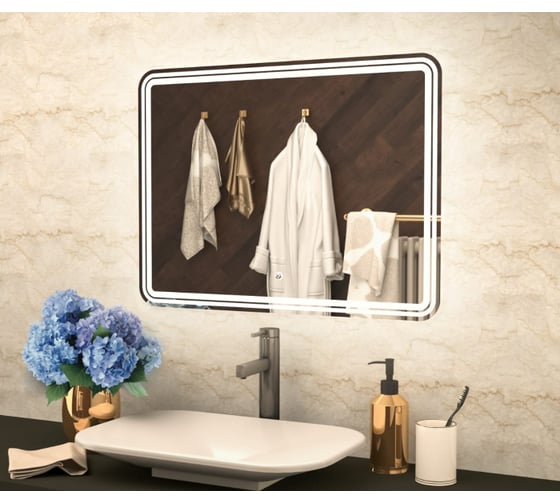 Изображение товара Зеркало Mixline Адриана 800x700 мм., сенсорный выключатель, светодиод 545094