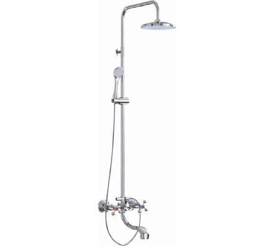 Изображение товара Душевая система Mixline смеситель1/2 керамика, с изливом + лейка 1 режим+ душевой шланг + тропический душ ML2419 530036