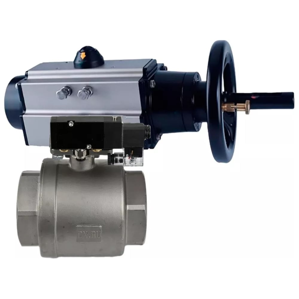 Изображение товара Кран шаровой DN.ru КШМП.316.230-ISO Ду80 Ру40 с пневмоприводом