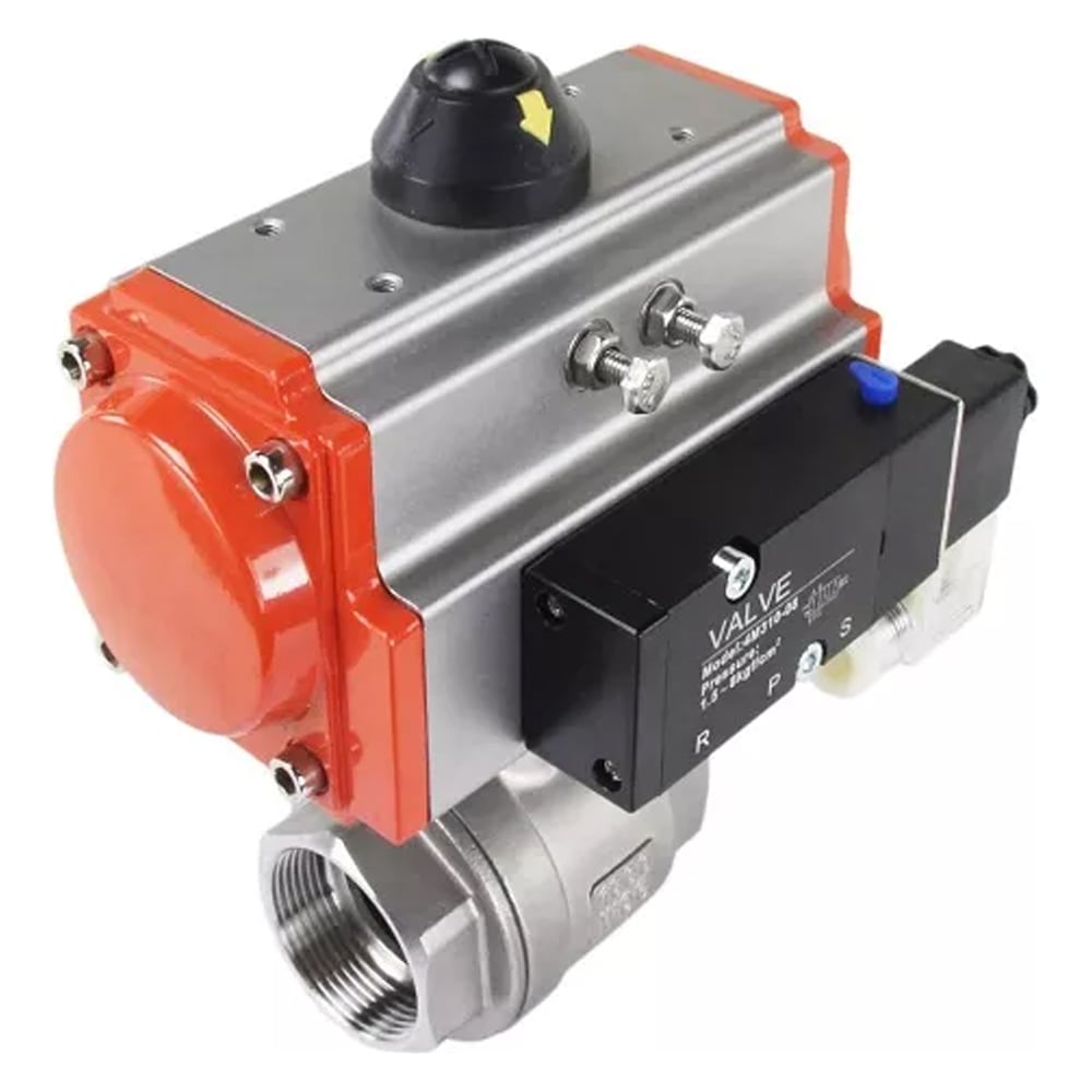 Изображение товара Кран шаровой DN.ru КШМП 316230 ISO Ду32 Ру63 с пневмоприводом