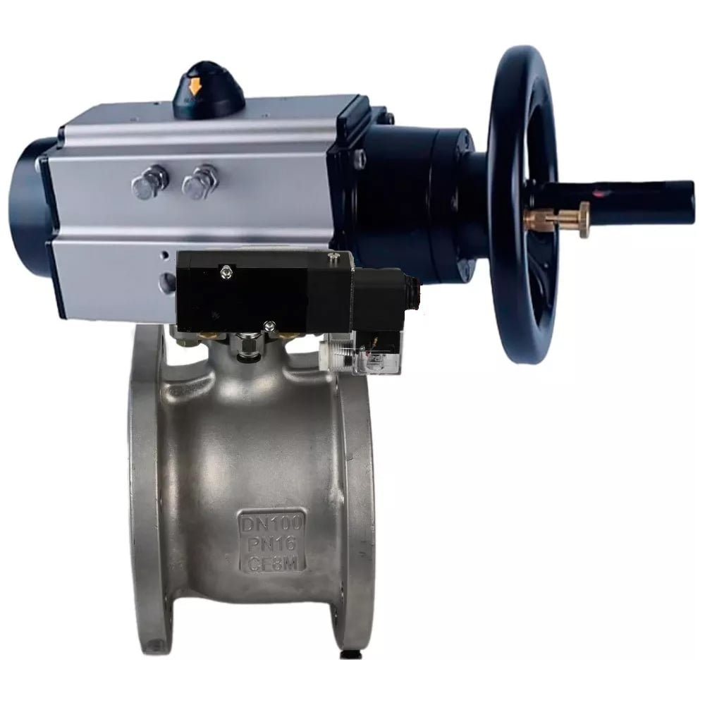 Изображение товара Шаровой кран DN.ru КШмФП 316.200 Ду80 Ру16 с пневмоприводом