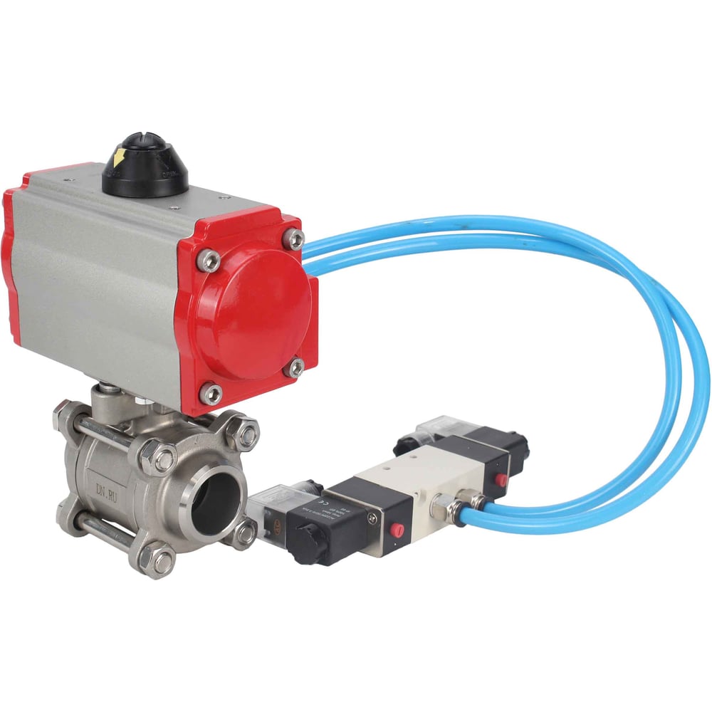 Изображение товара Кран шаровой DN.ru КШПП 316.200-ISO Ду10 Ру63 с пневмоприводом