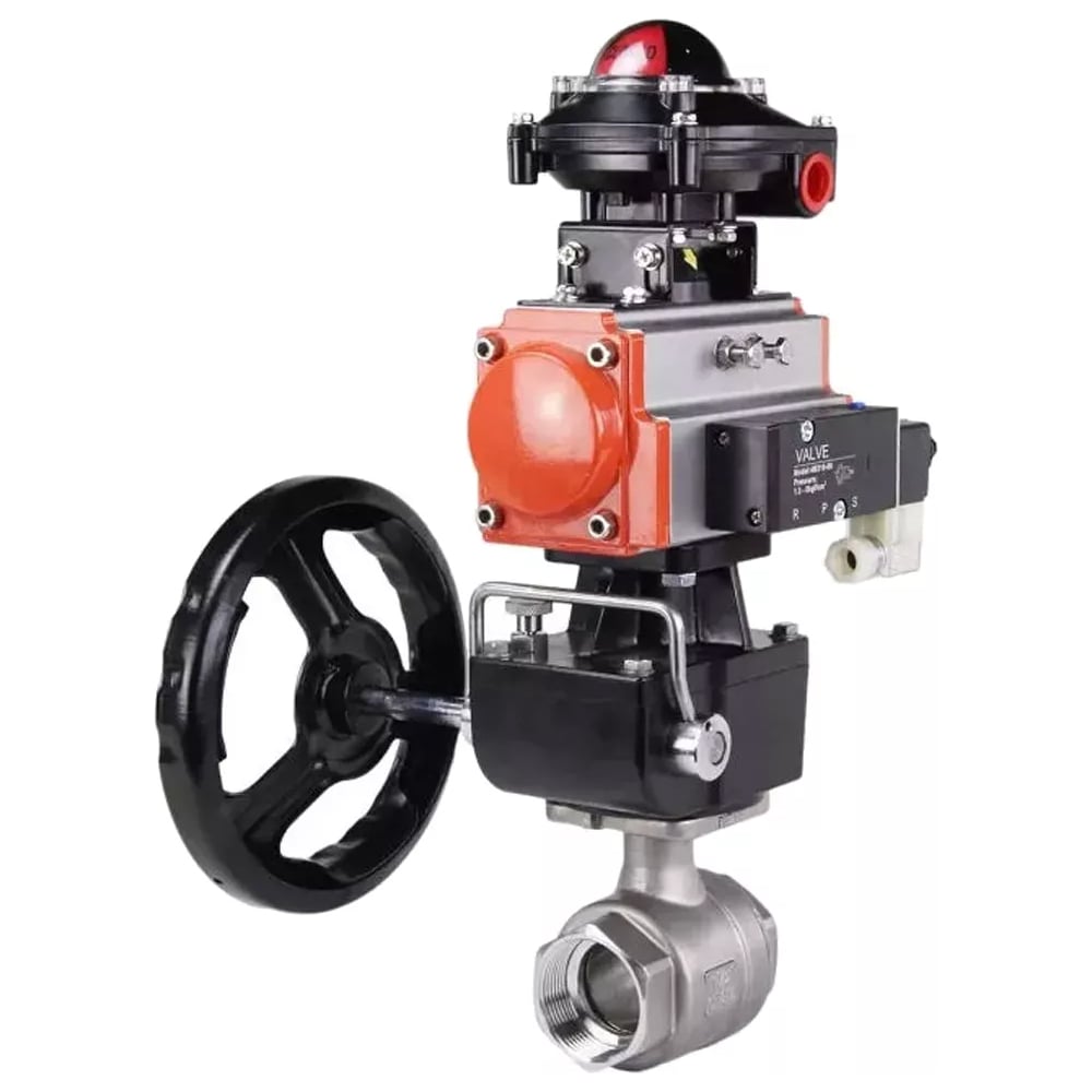 Изображение товара Кран шаровой DN20 PN63 Ду20 с пн. приводом, нержавеющая сталь, 2-х ходовой