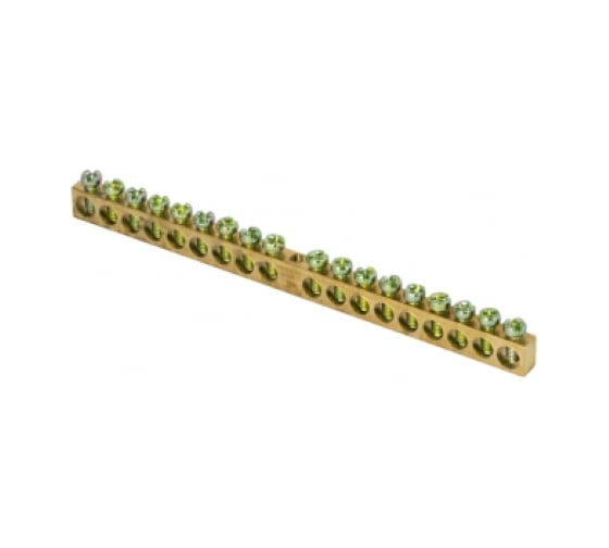 Изображение товара Шина EKF PEN "ноль-земля", 18 отверстий, латунь, крепеж по центру, PROxima sn0-63-18