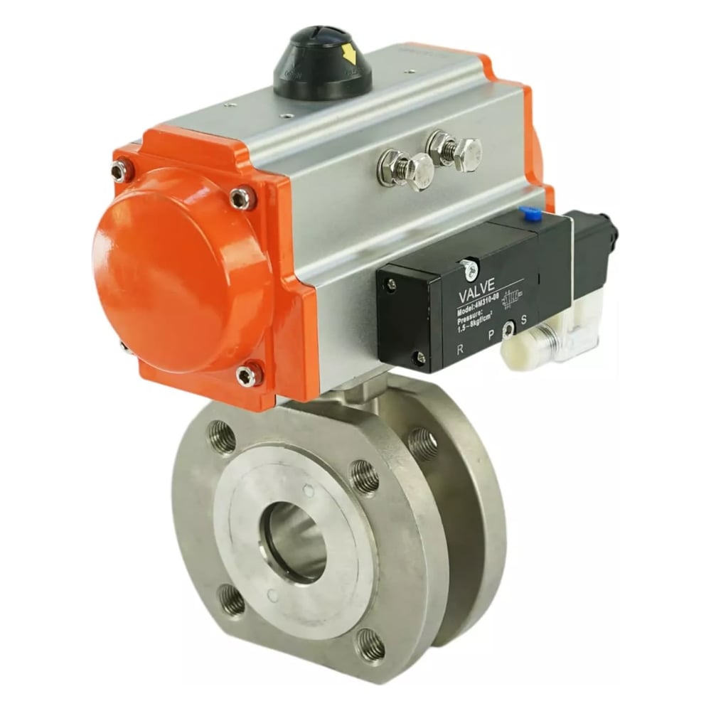 Изображение товара Пневмораспределительный шаровой кран DN25 Ру16 из нержавеющей стали