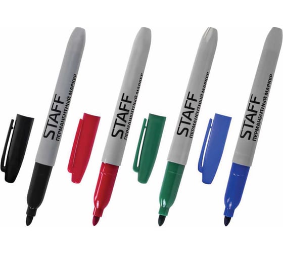 Изображение товара Перманентные нестираемые маркеры STAFF EVERYDAY набор 4 шт, ассорти, 2,5мм, 151237