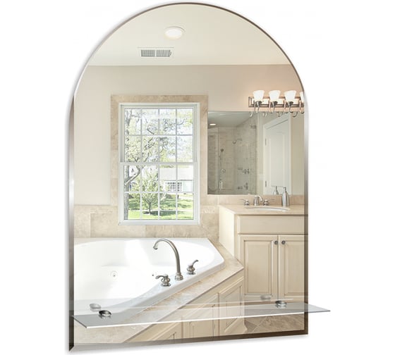 Изображение товара Зеркало MIXLINE "Аркада-Люкс" 490х670 (ШВ) с полкой и фацетом 525015