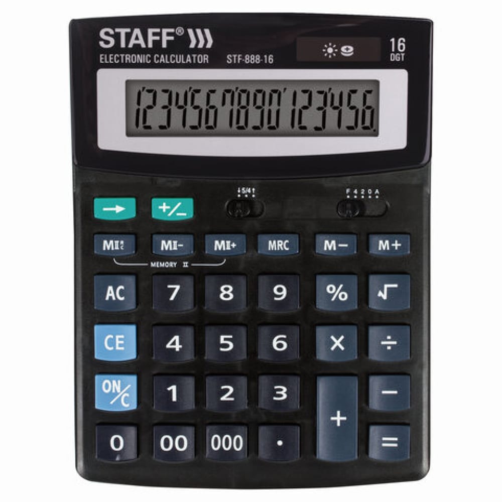 Настольный калькулятор Staff калькулятор настольный staff stf 888 12 200х150мм 12 разрядов двойное питание 250149