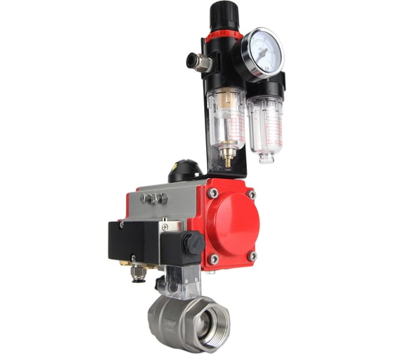 Изображение товара Кран шаровой DN.ru КШМП.316.230-ISO Ду20 Ру63 с пн.приводом, пн.распределителем, БПВ D160-13549