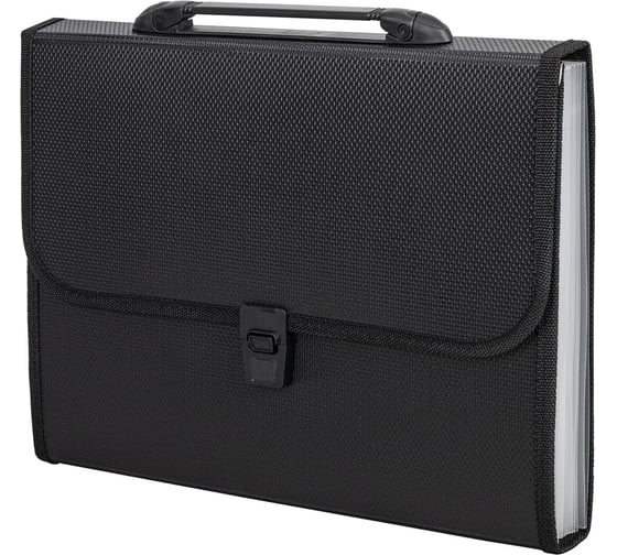 Изображение товара Пластиковая папка-портфель STAFF A4 330x235x50мм, 7 отделений, черный, 221206