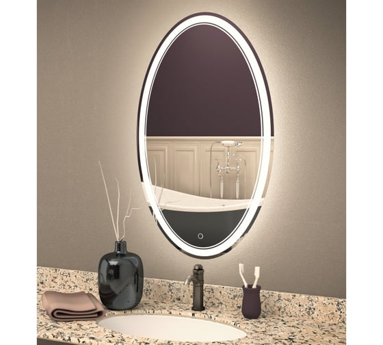 Изображение товара Зеркало Mixline Дора 700x900 мм., овальная форма, сенсорный выключатель, светодиодная лента 545524