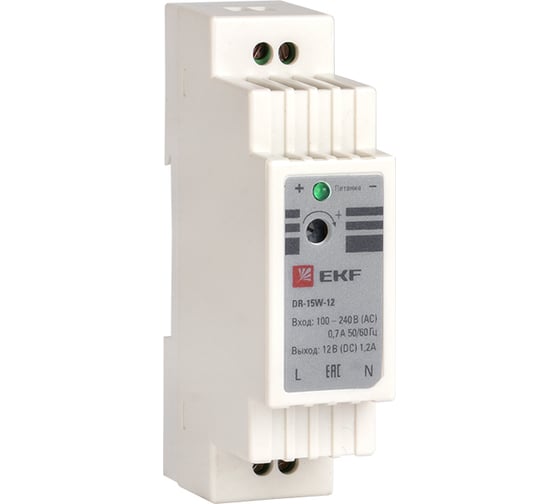 Изображение товара Блок питания EKF, 12В DR-15W-12 PROxima dr-15w-12