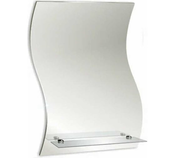 Изображение товара Зеркало Mixline Волна 430x590 мм., с полкой 525473