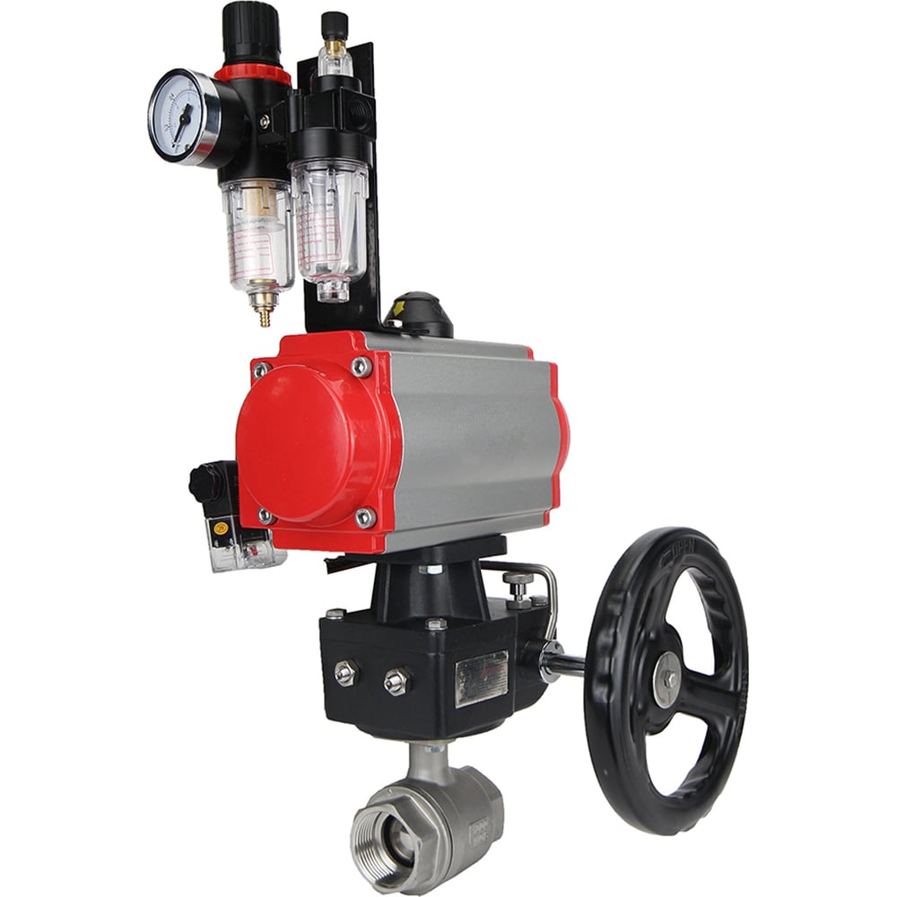 Изображение товара Кран шаровой DN.ru КШМП.316.230-ISO Ду50 с пневмоприводом и разборной конструкцией Изображение товара Кран шаровой DN.ru КШМП.316.230-ISO Ду50 с пневмоприводом и разборной конструкцией