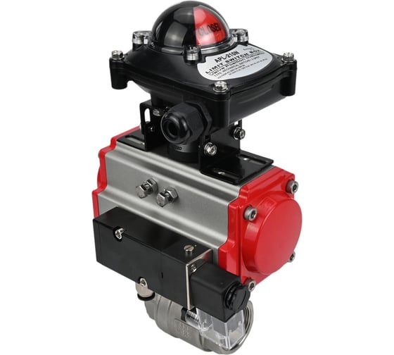 Изображение товара Кран шаровой DN.ru КШМП.316.230-ISO Ду40 Ру63 с пн.приводом, пн.распределителем, БКВ D160-13442