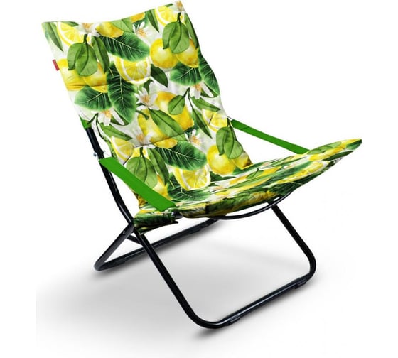 Изображение товара Складное кресло-шезлонг Nika с мягким матрасом, принт с лимонами ННК4Р/L