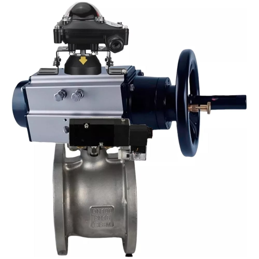 Изображение товара Шаровой кран DN.ru КШмФП.316.200 Ду80 Ру16 с пневмоприводом