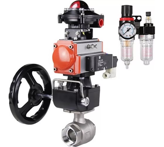 Изображение товара Кран шаровой DN.ru КШМП.316.230-ISO Ду40 Ру63 с пн.приводом, пн.распр, БПВ, БКВ, дублер D160-20147