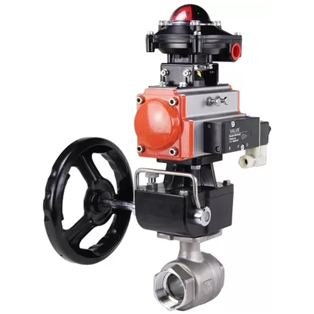 Изображение товара Кран шаровой DN.ru КШМП.316.230-ISO Ду20 Ру63 с пневмоприводом