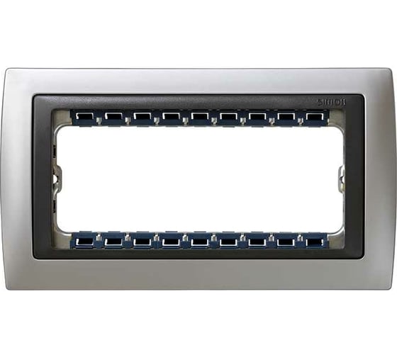 Изображение товара Декоративная рамка Simon, суппорт, 5 узких, 2 широких модулей, металл, алюминий-графит 82854-33