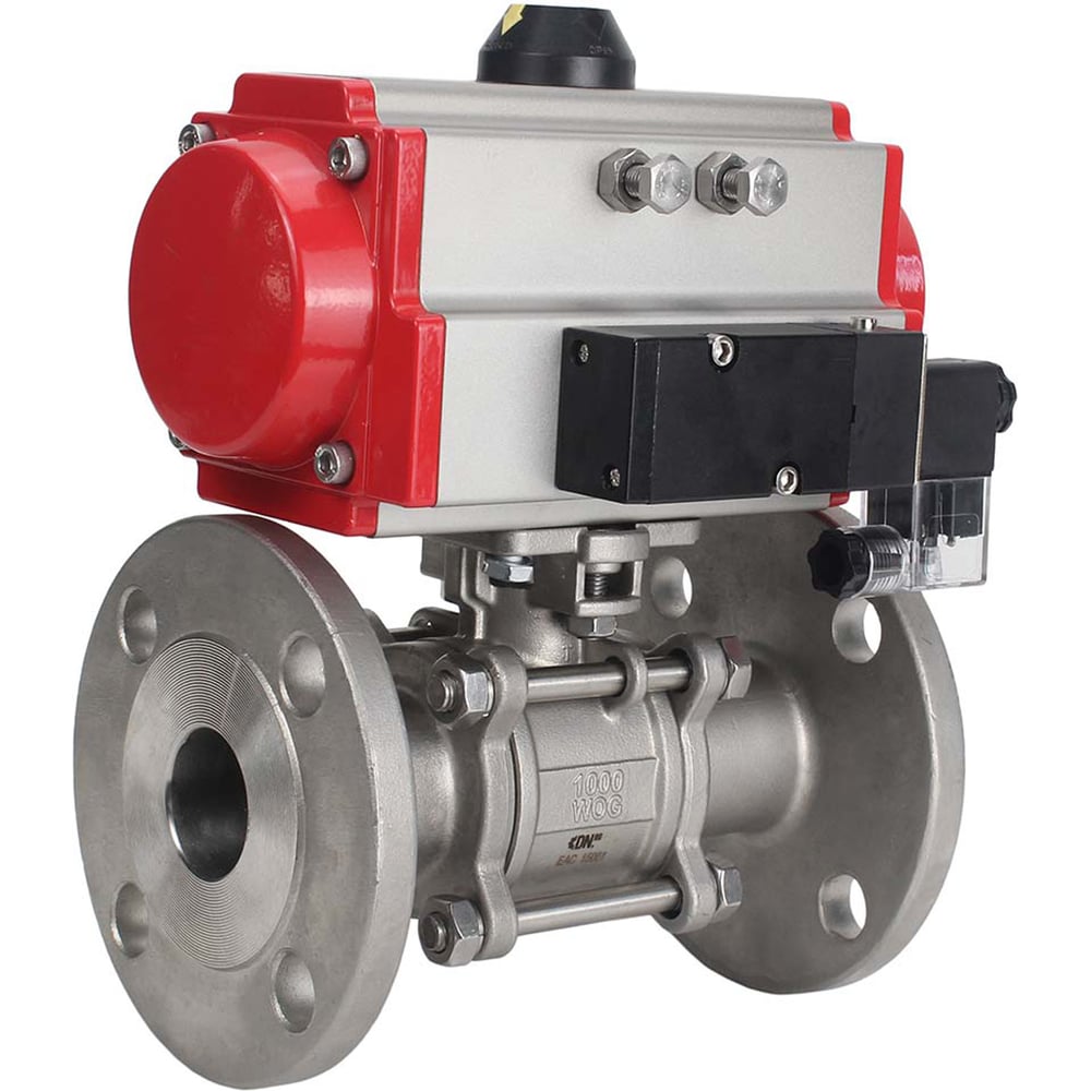 Изображение товара Шаровой кран DN.ru КШФПТ-ISO.316.180 Ду15 Ру40 с пневмоприводом