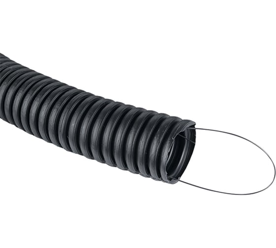 Изображение товара Гофрированная труба EKF, ПНД Plast с зондом d32мм черная PROxima tpnd-32-25m