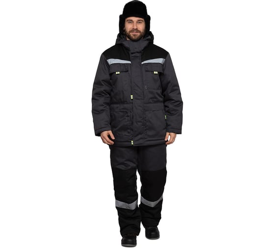 Изображение товара Костюм мужской утепленный Прабо Профессионал 2 серый/черный р-р 48-50/182-188 17244