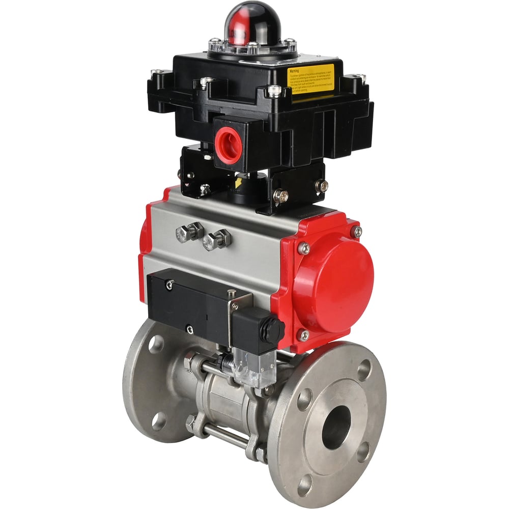 Изображение товара Шаровой кран DN.ru КШФПТ-ISO 304 180 Ду25 Ру40 пневмопривод нержавеющая сталь