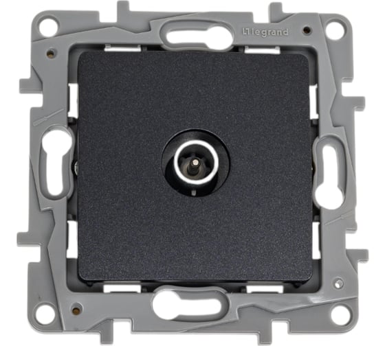 Изображение товара Розетка TV Legrand Etika телевизионная, проходная, антрацит 672663