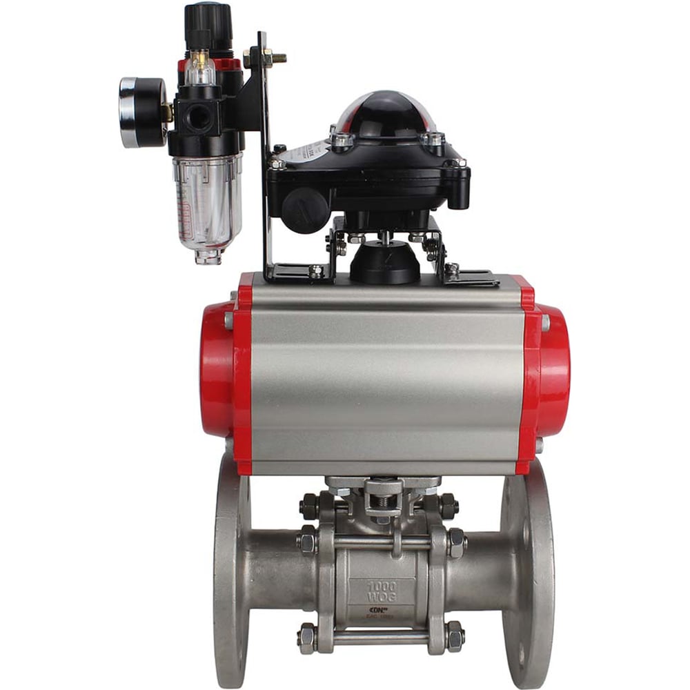 Изображение товара Шаровой кран DN.ru КШФПТ-ISO.316.180 Ду20 Ру40 с пневмоприводом