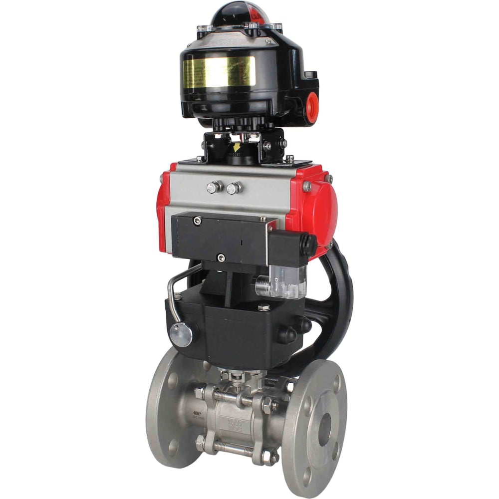 Изображение товара Шаровой кран DN.ru КШФПТ-ISO 304 180 Ду25 Ру40 с пневмоприводом