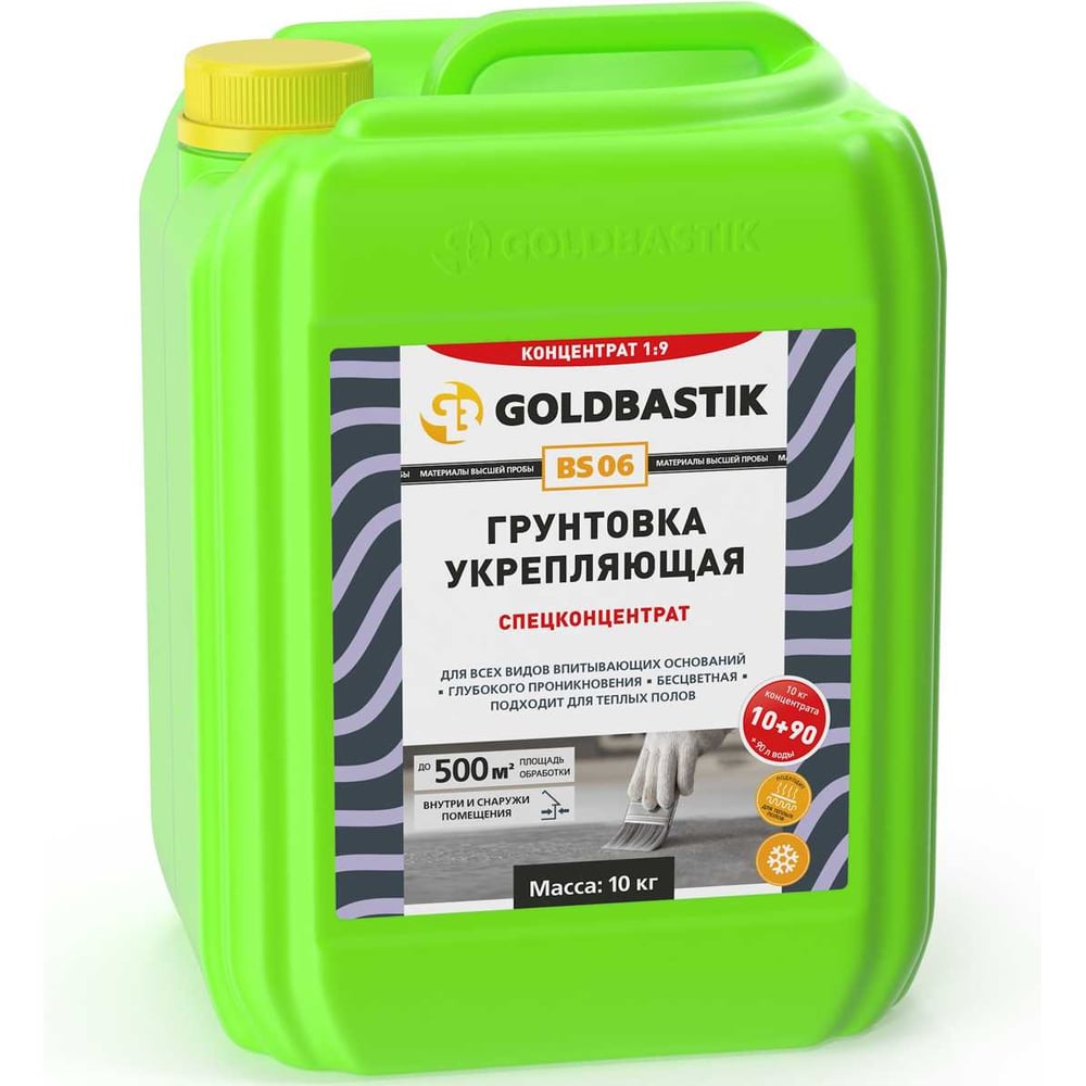 Изображение товара Грунтовка укрепляющая GOLDBASTIK спецконцентрат 10 кг для внутренних и наружных работ
