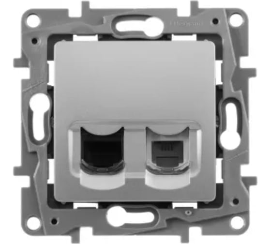 Изображение товара Розетка двойная RJ11+RJ45 Legrand Etika категория 5e, UTP, алюминий 672452