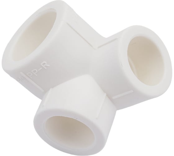 Изображение товара Угловой переходной тройник Blue Ocean полипропиленовый, боковые 20 х 25, верхнее 20, 90 градусов PPRF/90RET(W)-20х25х20