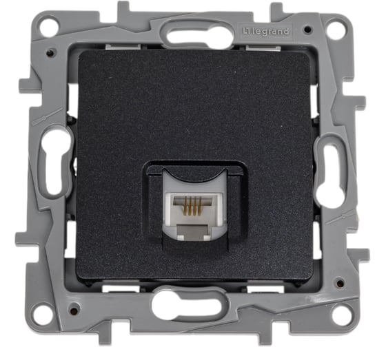 Изображение товара Розетка телефонная Legrand Etika RJ11, антрацит 672640