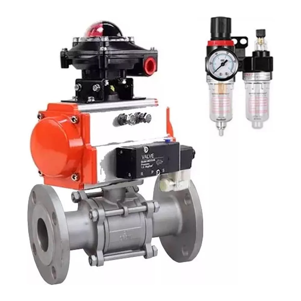 Изображение товара Шаровой кран DN65 с пневмоприводом, фланцевый, PN25, 180°C