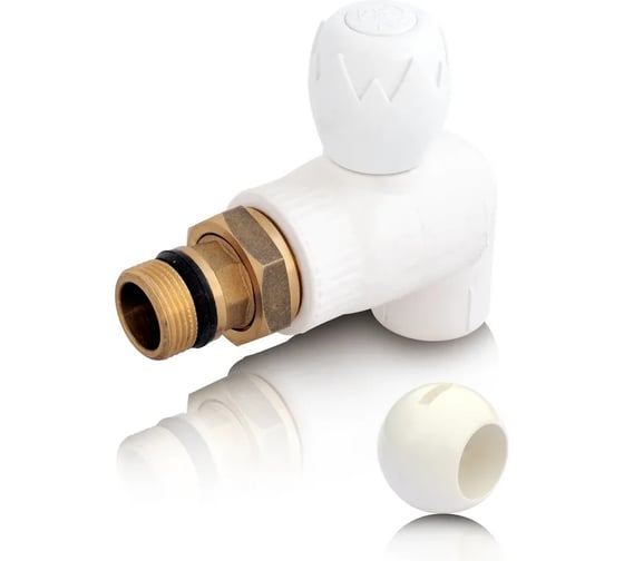 Изображение товара Шаровой кран для радиатора Blue Ocean полипропиленовый, угловой - 25х3/4 шар - PPSU PPRF/PPR/EBVH-2(W)-25х3/4"