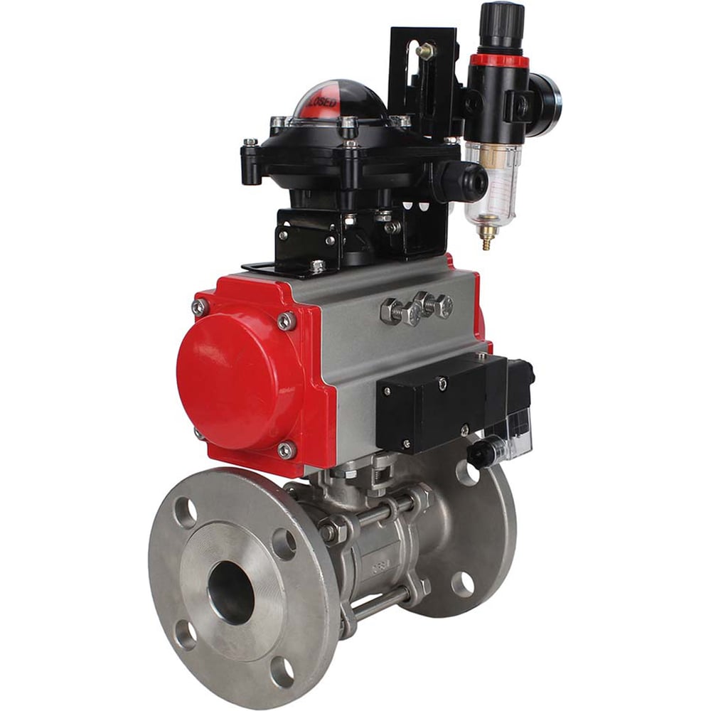 Изображение товара Шаровой кран DN.ru КШФПТ-ISO.304.180 Ду65 Ру25 с пневмоприводом разборный