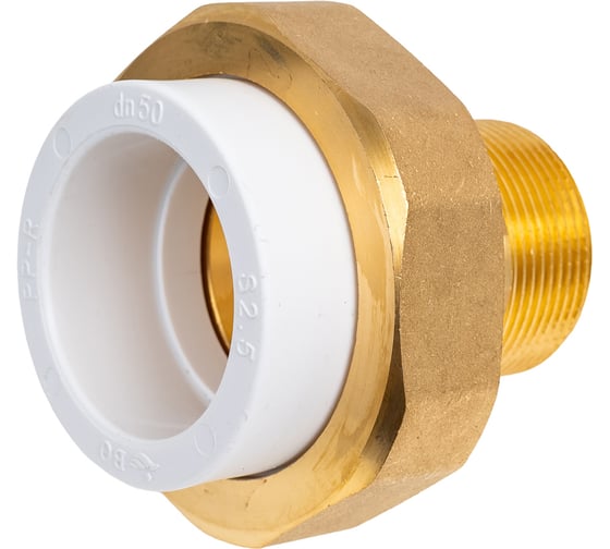 Изображение товара Комбинированная разъемная муфта американка Blue Ocean с наружной резьбой - 50x1 1/2, полипропилен PPRF/UAM(W)-50