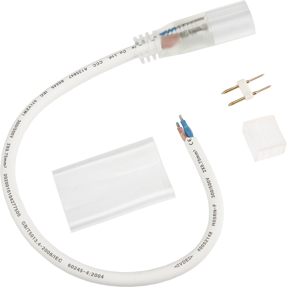 Изображение товара Коннектор с проводом для неона Neon-Night 8x16 мм, IP65, гибкий, каучук