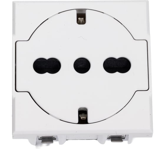 Изображение товара Розетка Legrand Axolute 2К+З 16А 250В, немецкого/итальянского стандартов,с плоской лицевой панелью Цвет Белый HD4140/16F