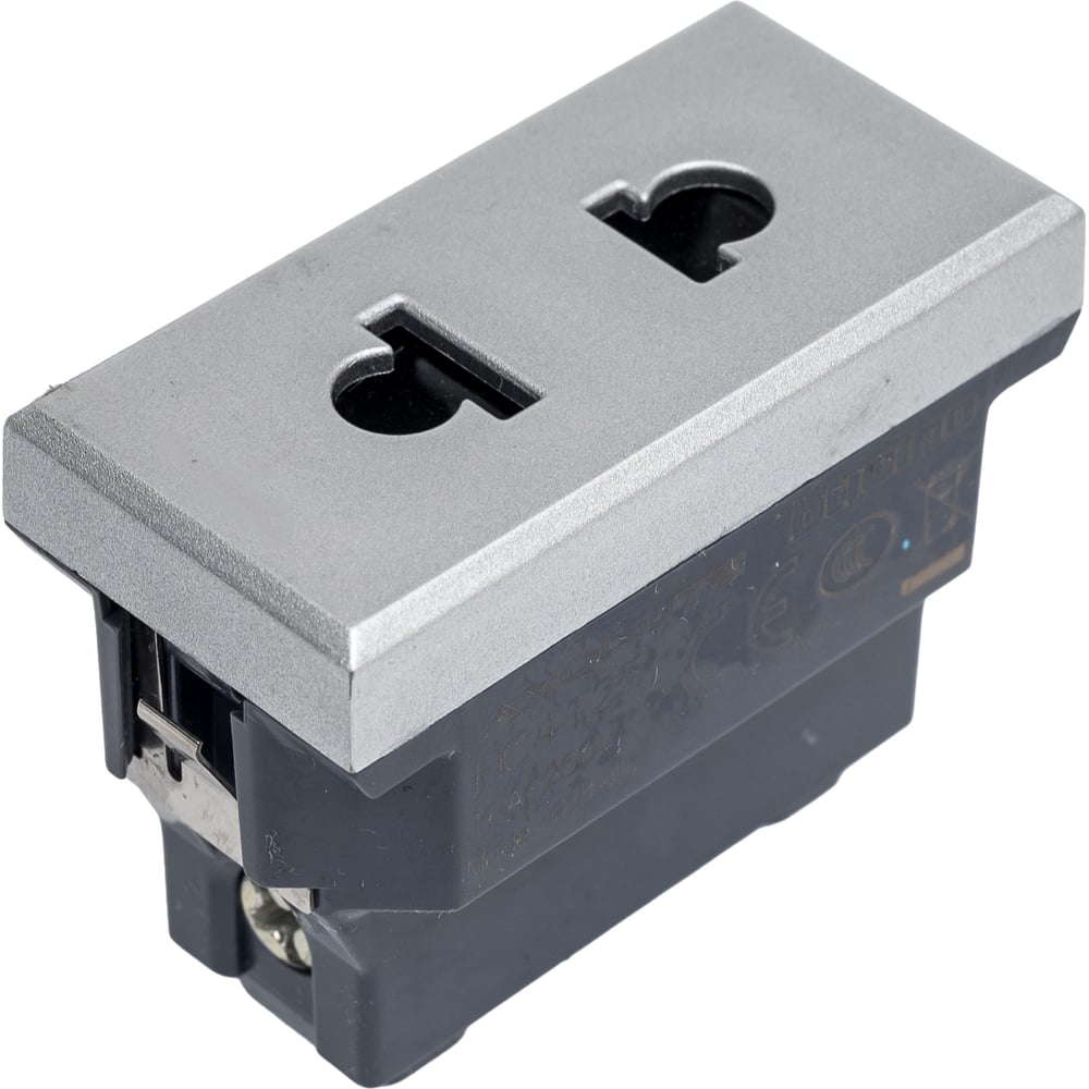 Изображение товара Электрическая розетка Legrand Axolute 2К 16 А евро-американский стандарт алюминий HC4125