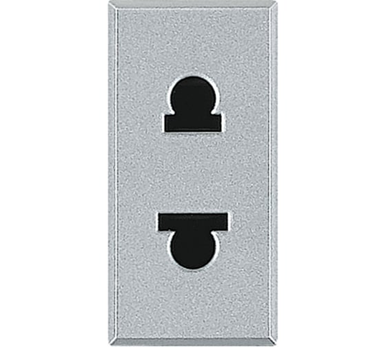 Изображение товара Розетка Legrand Axolute 2К, 16 А с защитными шторками Евро – Американский стандарт, алюминий HC4125