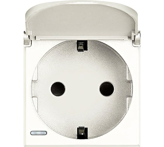Изображение товара Розетка Legrand Axolute 2К+З с крышкой, 10/16 А 250 В с боковыми заземляющими контактами Schuko, с экранированными контактами, клеммы с автоматическим зажимом, цвет белый, немецкий стандарт HD4141PW